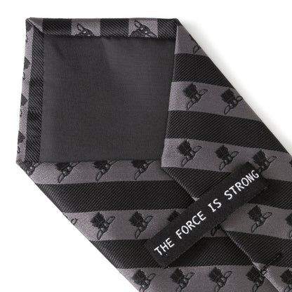 Star Wars Grogu Black and Gray Striped Tie - My Men's Shop