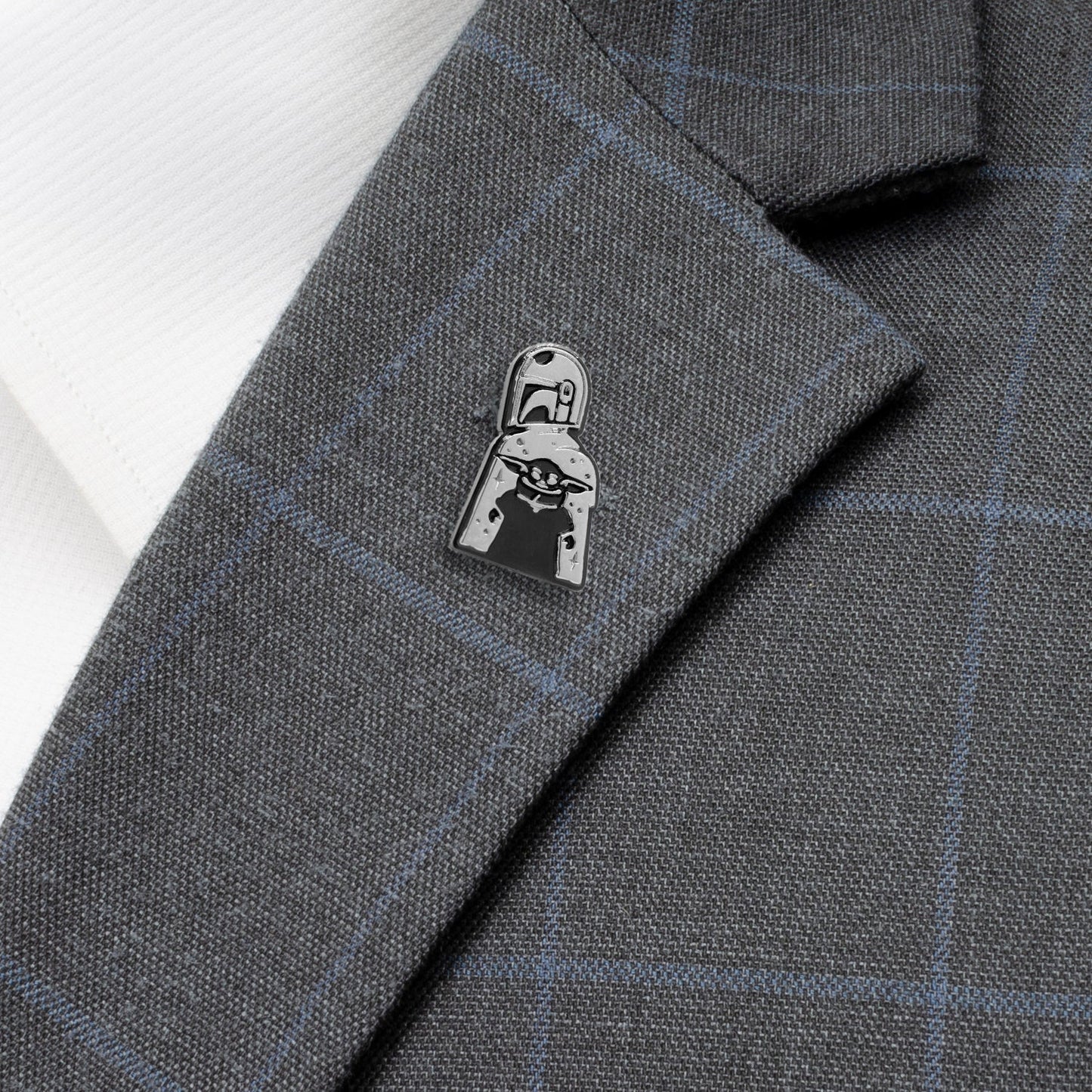 Star Wars Mandalorian and Grogu Navy Paisley Tie, Grogu Tie Bar, and Lapel Pin Gift Set - My Men's Shop