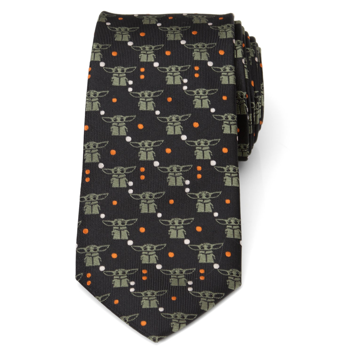 Star Wars Grogu Black and Orange Dotted Tie - My Men's Shop