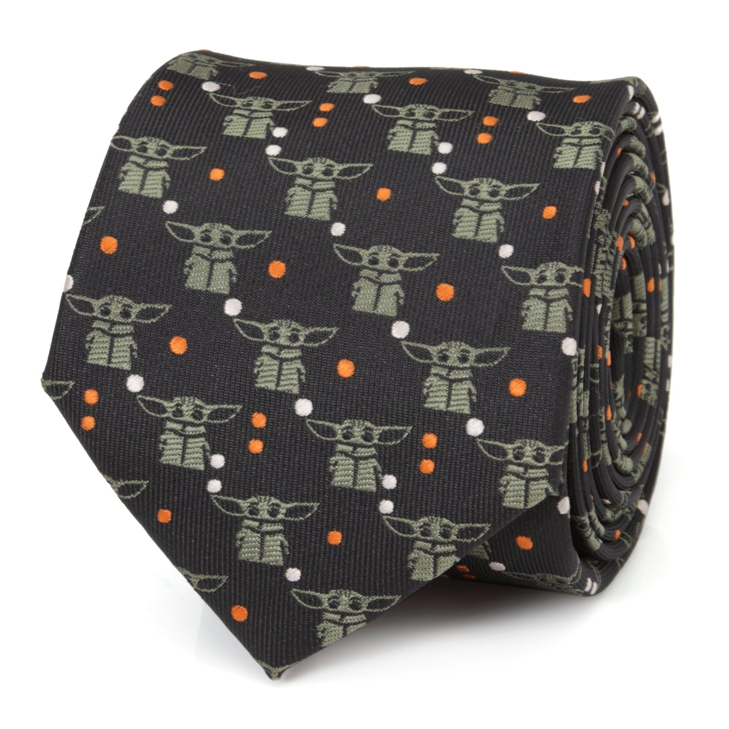 Star Wars Grogu Black and Orange Dotted Tie - My Men's Shop