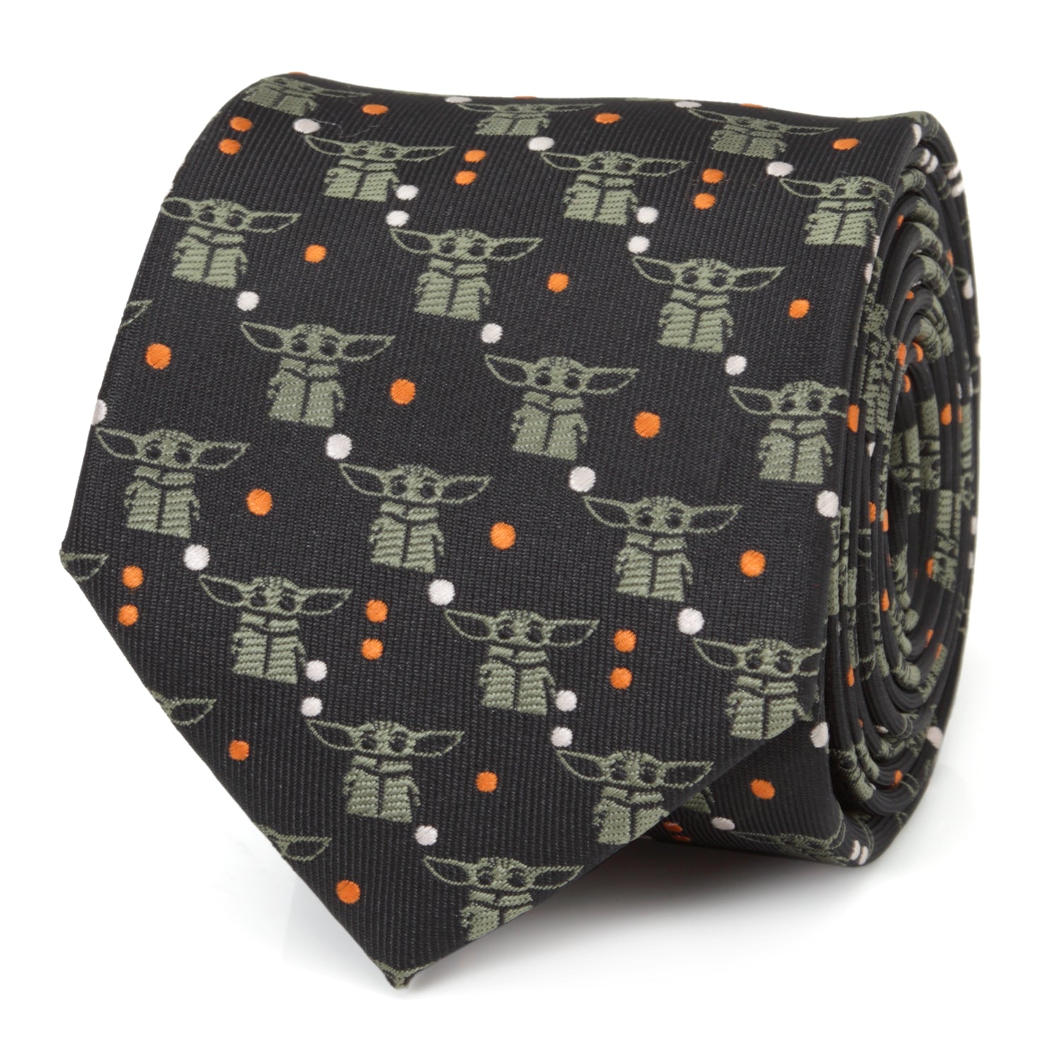 Star Wars Grogu Black and Orange Dotted Tie - My Men's Shop