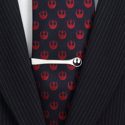 Barra de Corbata de Plata de Ley Recortada con el Emblema de la Alianza Rebelde de Star Wars