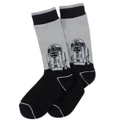 Star Wars Yoda, R2-D2, and C-3PO Dress Socks 3-Pack with Rebel Crest Lapel Pin Gift Set - My Men's Shop