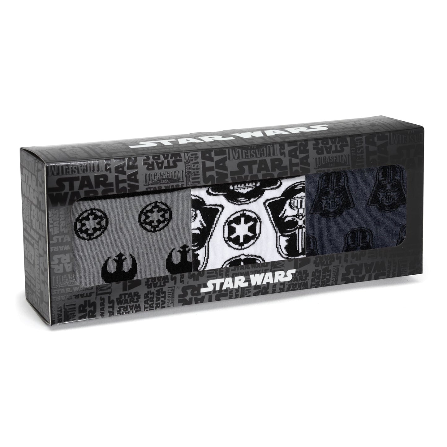 Set de regalo de calcetines y pin de solapa de Star Wars Darth Vader en blanco, negro y gris