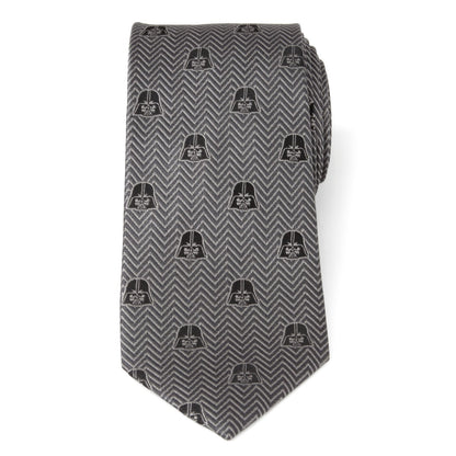 Star Wars Darth Vader Black and Gray Herringbone Tie - My Men's Shop