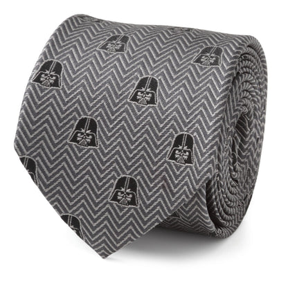 Star Wars Darth Vader Black and Gray Herringbone Tie - My Men's Shop