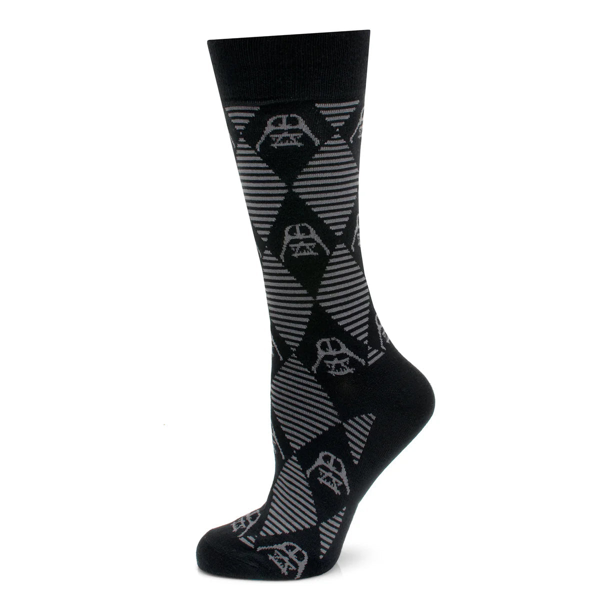 Set de regalo de calcetines de vestir negros con estampado de rombos y pin de solapa de Darth Vader de Star Wars