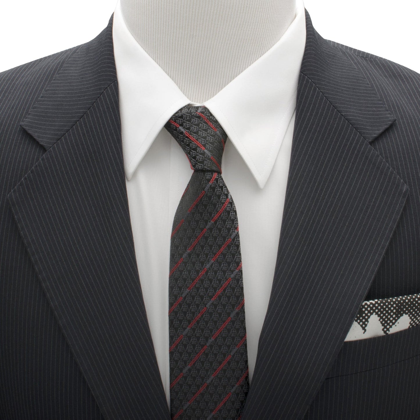 Corbata de rayas rojas y negras con sable de luz de Darth Vader de Star Wars