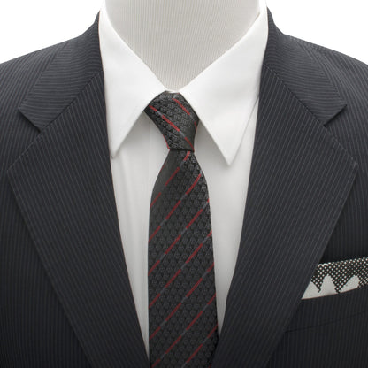 Corbata de rayas rojas y negras con sable de luz de Darth Vader de Star Wars