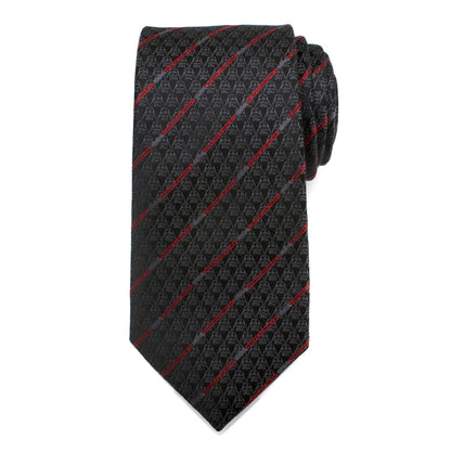 Corbata de rayas rojas y negras con sable de luz de Darth Vader de Star Wars