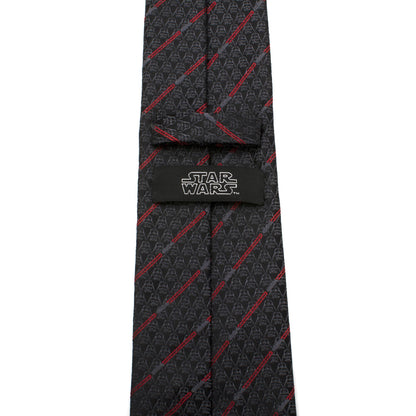 Corbata de rayas rojas y negras con sable de luz de Darth Vader de Star Wars