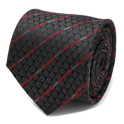 Corbata de rayas rojas y negras con sable de luz de Darth Vader de Star Wars