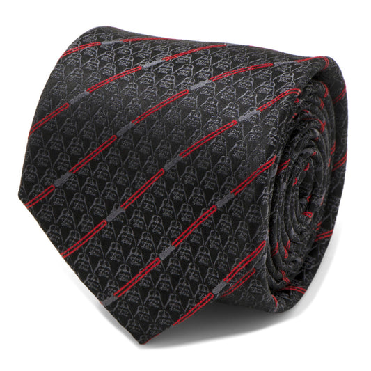 Corbata de rayas rojas y negras con sable de luz de Darth Vader de Star Wars