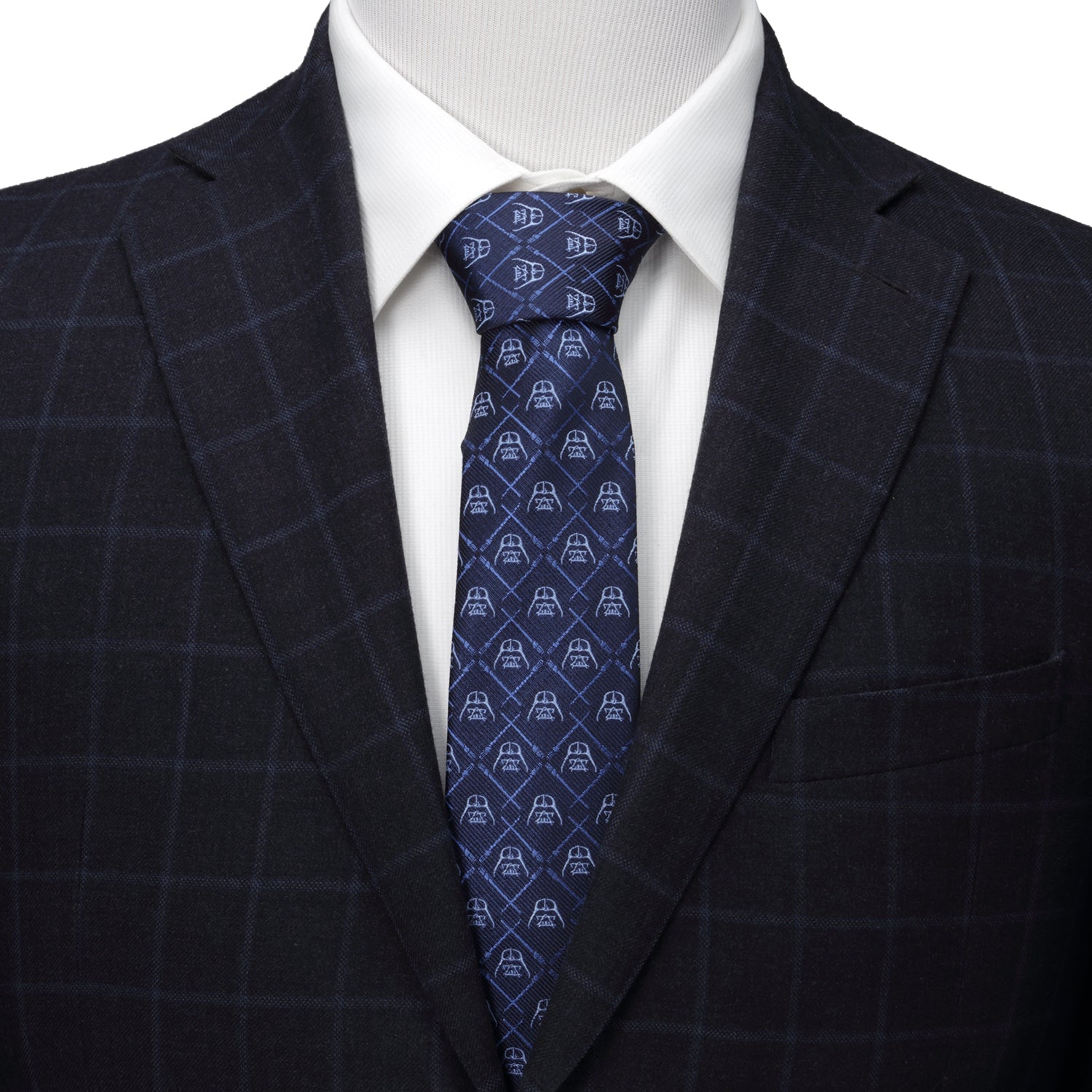 Star Wars Darth Vader and LIGHTSABER Blue Checkered Tie - My Men's Shop