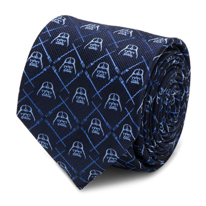 Star Wars Darth Vader and LIGHTSABER Blue Checkered Tie - My Men's Shop