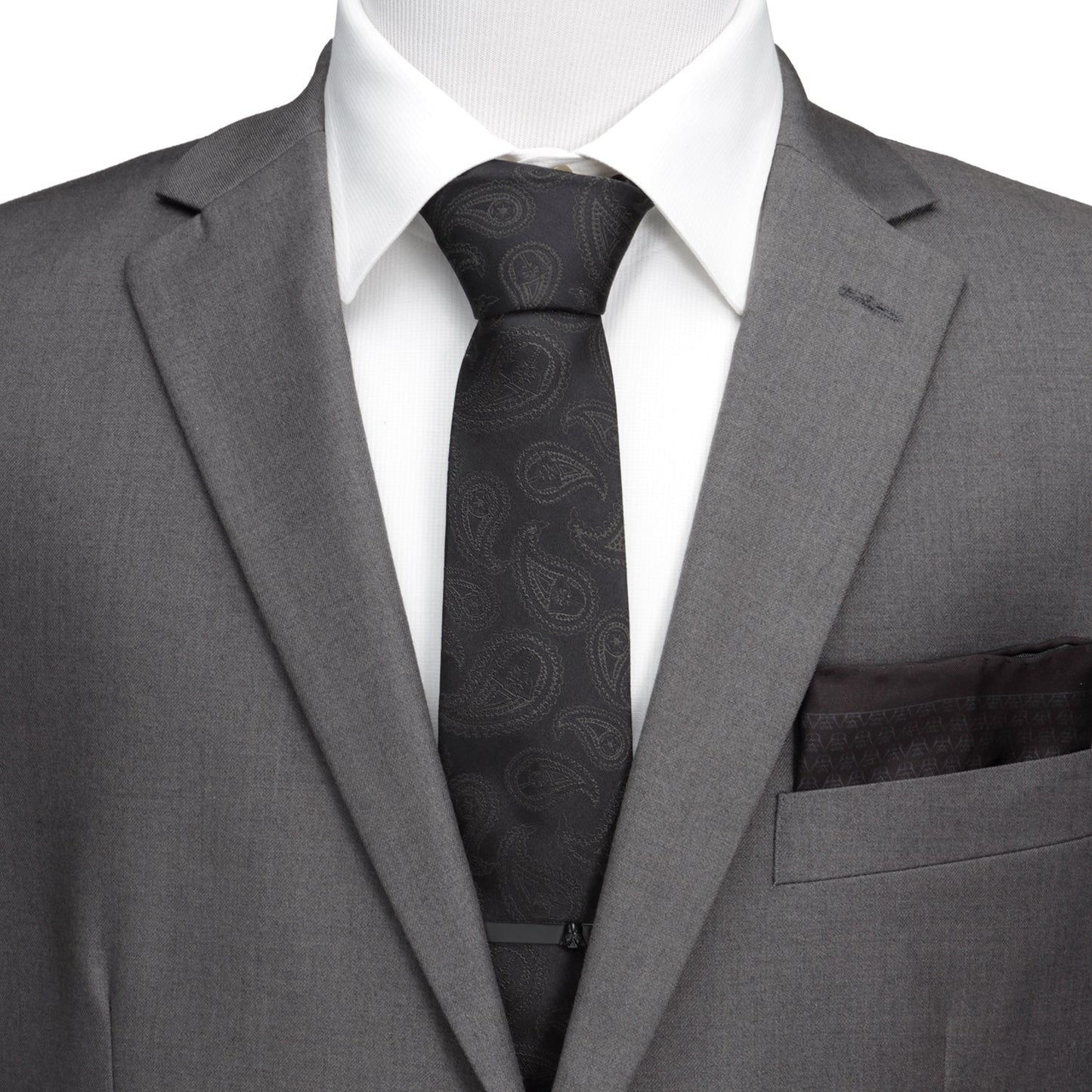 Corbata de seda negra con diseño de cachemir de Darth Vader de Star Wars