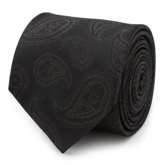 Corbata de seda negra con diseño de cachemir de Darth Vader de Star Wars