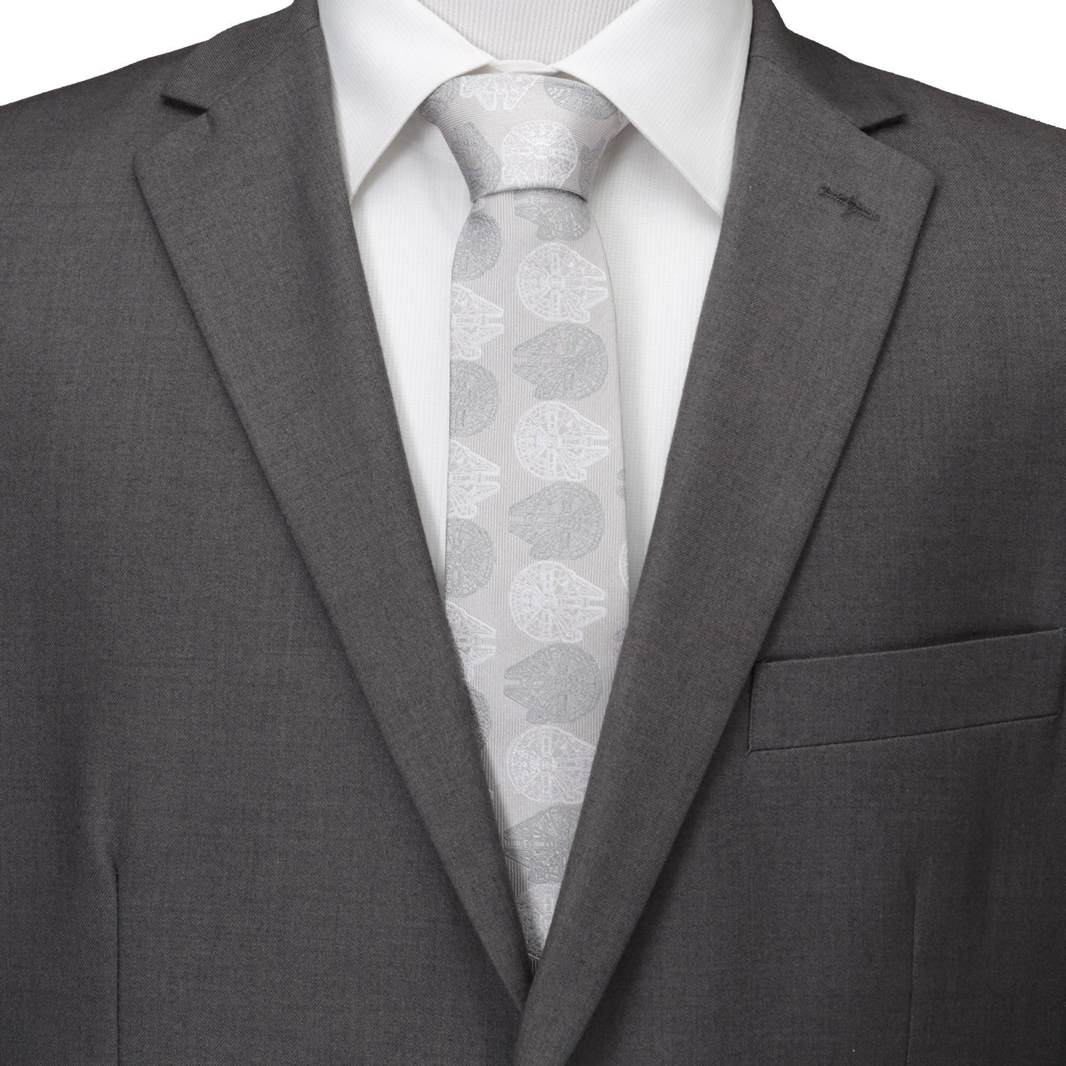 Star Wars Millennium Falcon White and Gray Checkered Tie - My Men's Shop