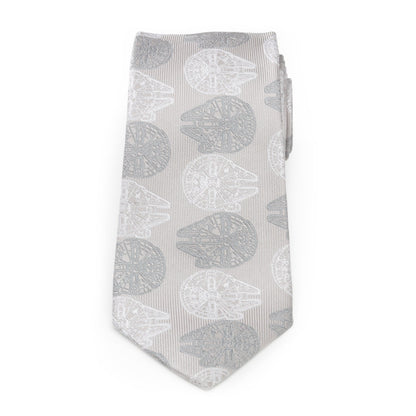 Star Wars Millennium Falcon White and Gray Checkered Tie - My Men's Shop