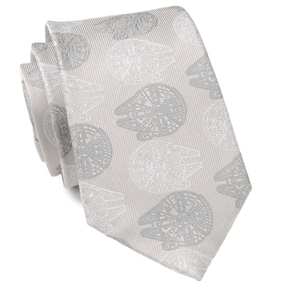 Star Wars Millennium Falcon White and Gray Checkered Tie - My Men's Shop
