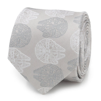Star Wars Millennium Falcon White and Gray Checkered Tie - My Men's Shop
