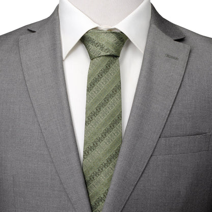 Star Wars Grogu Outline Striped Sage Green Tie - My Men's Shop