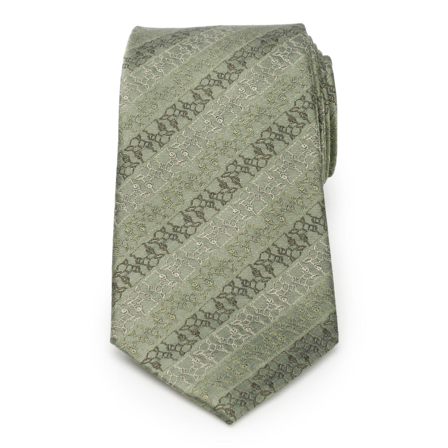 Star Wars Grogu Outline Striped Sage Green Tie - My Men's Shop