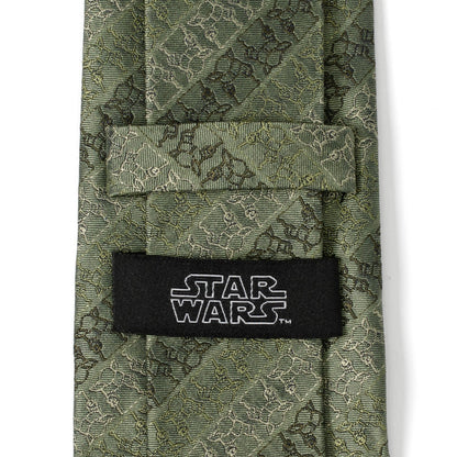 Star Wars Grogu Outline Striped Sage Green Tie - My Men's Shop