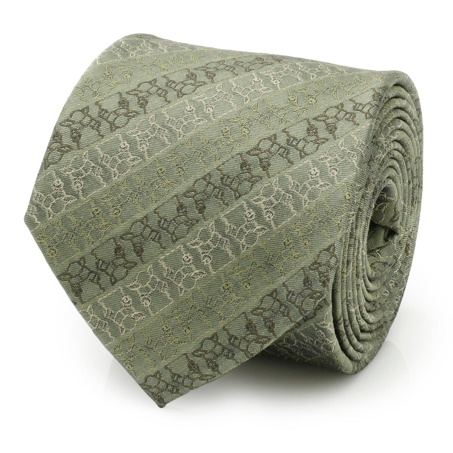 Star Wars Grogu Outline Striped Sage Green Tie - My Men's Shop