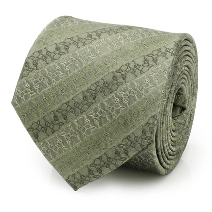 Star Wars Grogu Outline Striped Sage Green Tie - My Men's Shop