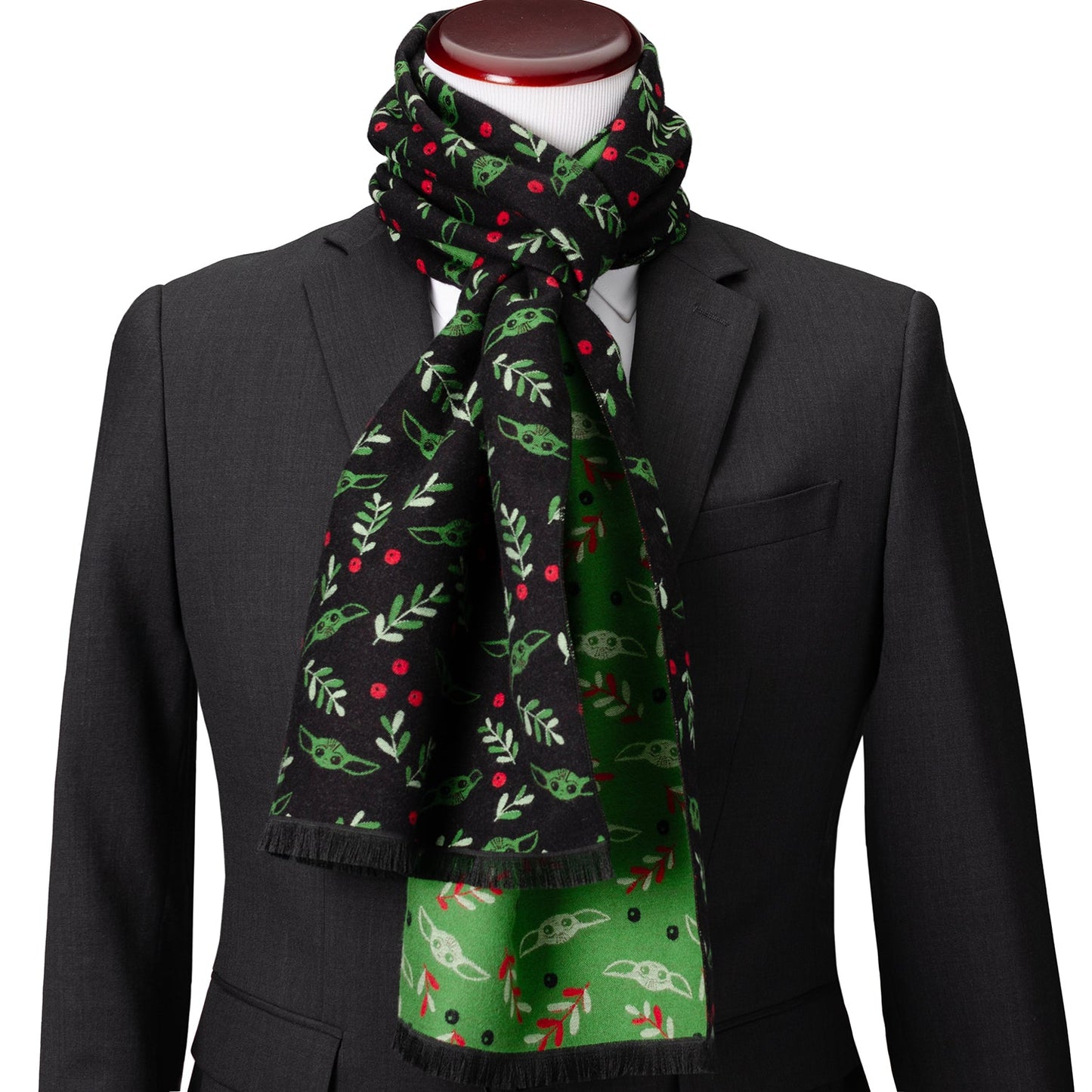 Star Wars Grogu Holiday Black and Green Scarf - My Men's Shop