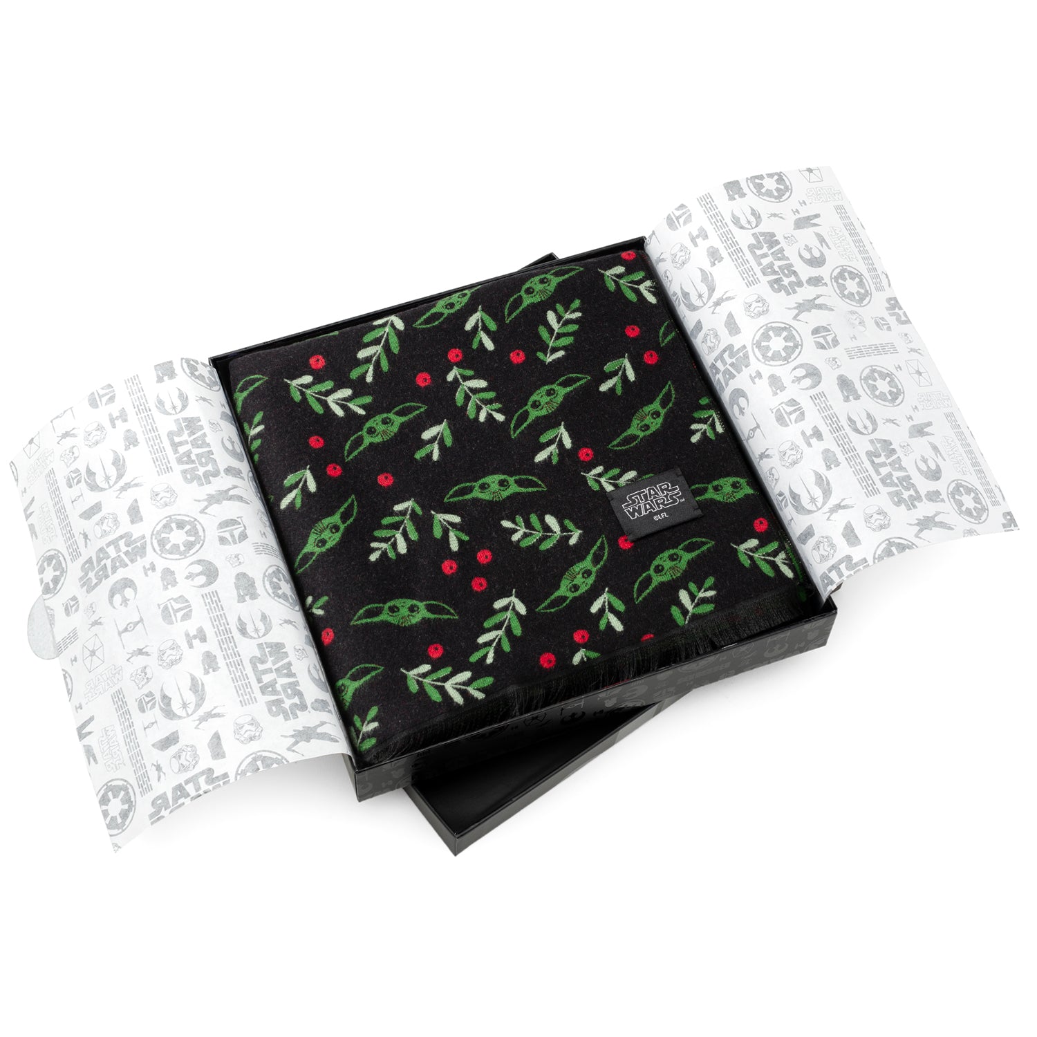 Star Wars Grogu Holiday Black and Green Scarf - My Men's Shop
