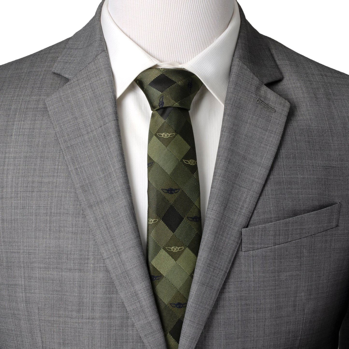 Star Wars Grogu Green Plaid Tie - My Men's Shop