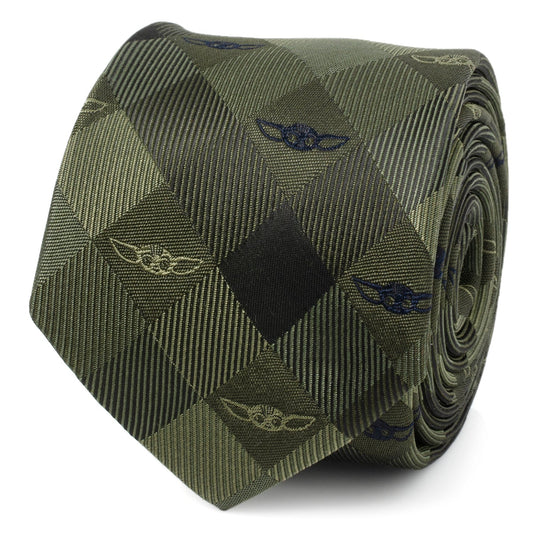 Star Wars Grogu Green Plaid Tie - My Men's Shop