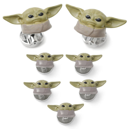 Star Wars Grogu 3D Cufflinks and 5-Stud Set - My Men's Shop