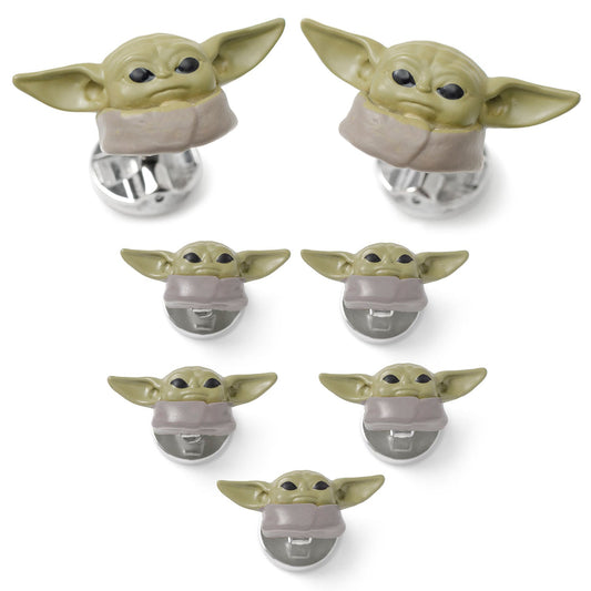 Star Wars Grogu 3D Cufflinks and 5-Stud Set - My Men's Shop