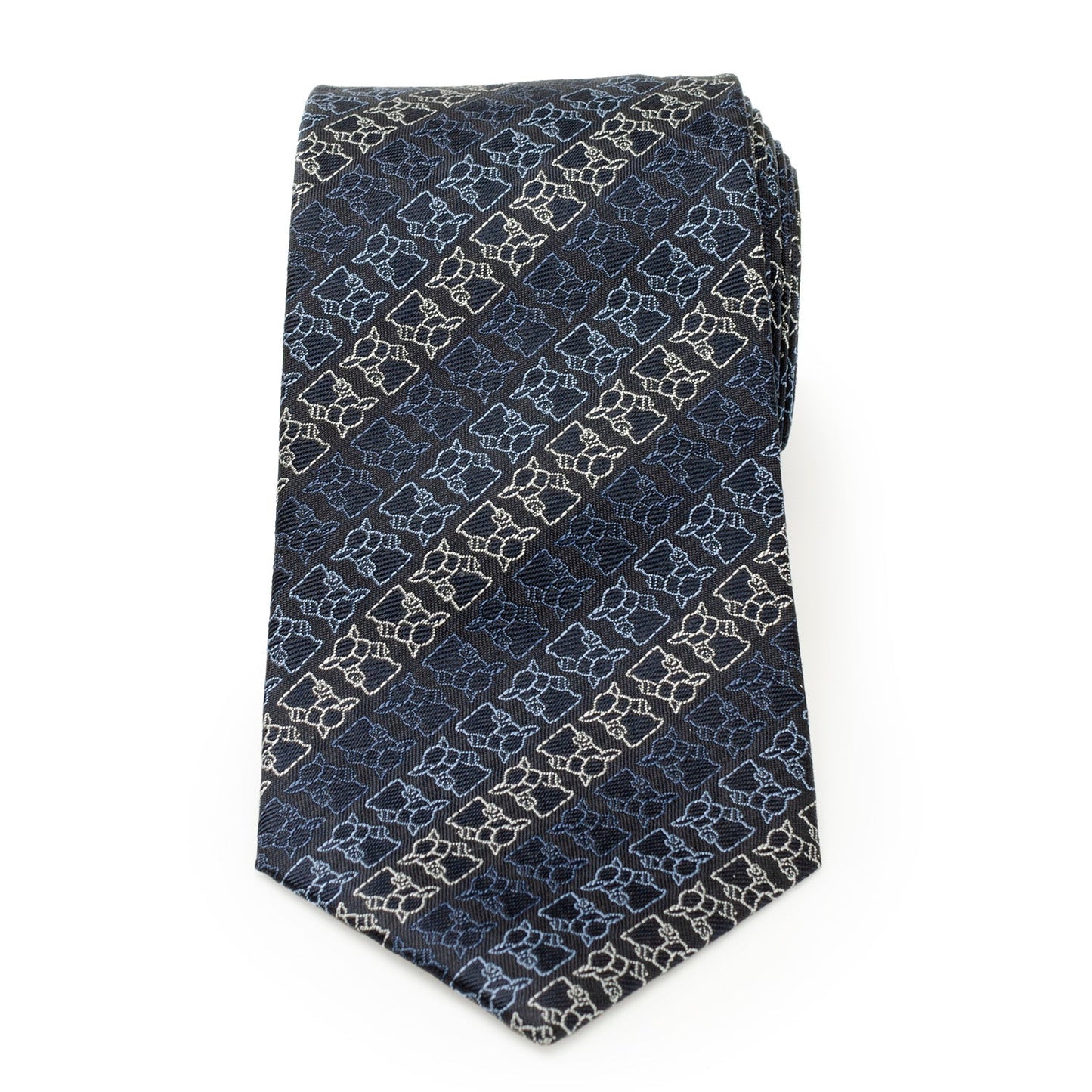 Star Wars Grogu Outline Striped Navy Tie - My Men's Shop
