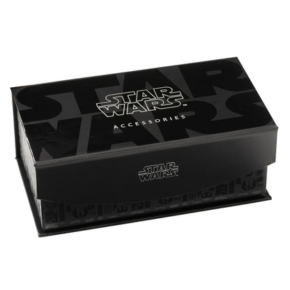 Set de regalo de corbata verde y azul con estampado de cachemira de Yoda de Star Wars y pasador de corbata con forma de SABLE DE LUZ
