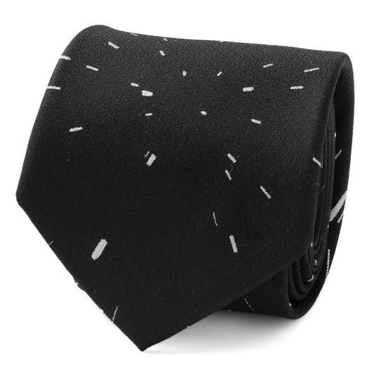 Corbata negra Star Wars Hyperspace con mensaje oculto