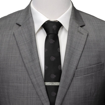 Star Wars Millennium Falcon Black Tie, X-Wing and Tie Fighter Battle Dress Socks, and Hyperspace Glow-in-the-Dark Tie Bar Gift Set - My Men's Shop