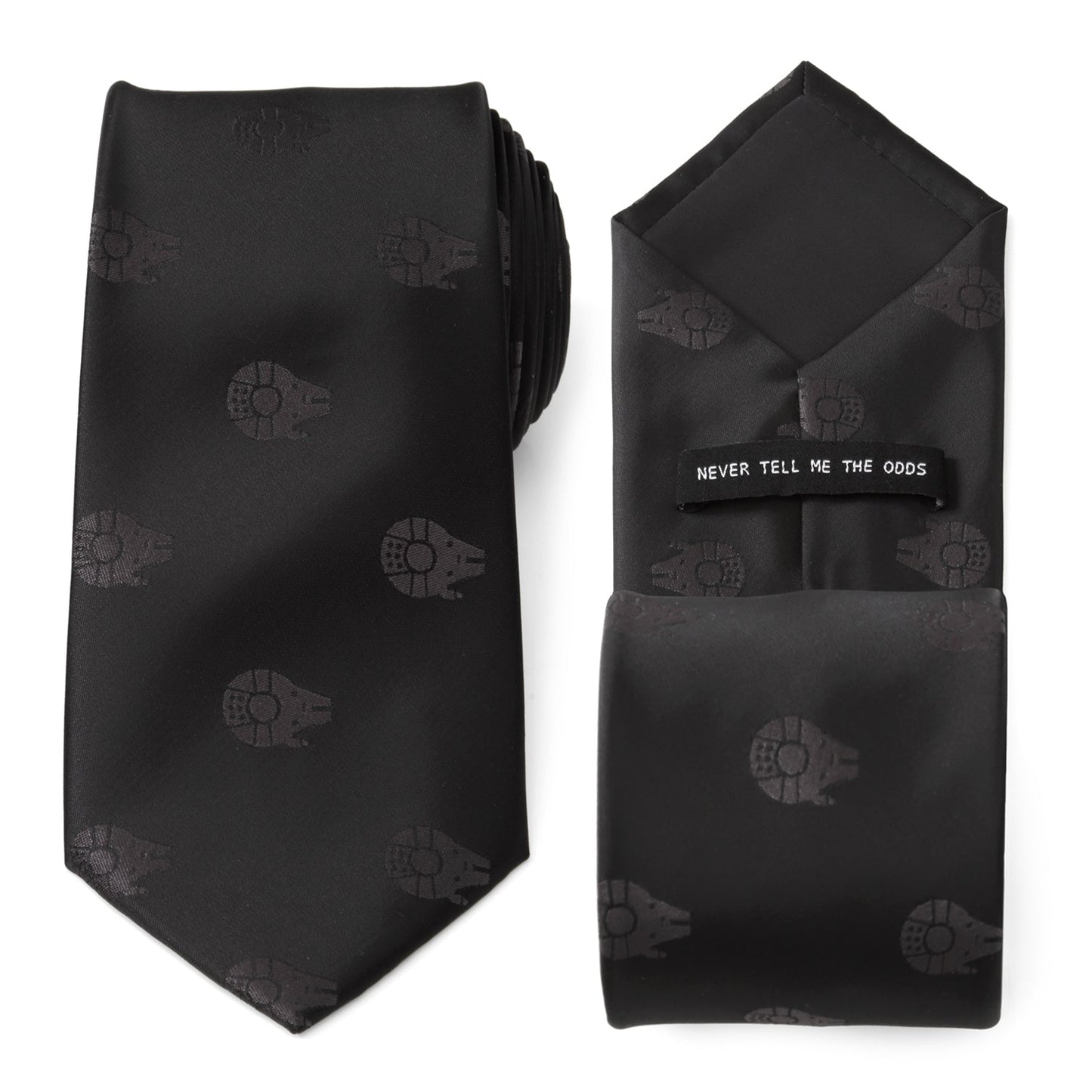 Star Wars Millennium Falcon Black Tie, X-Wing and Tie Fighter Battle Dress Socks, and Hyperspace Glow-in-the-Dark Tie Bar Gift Set - My Men's Shop