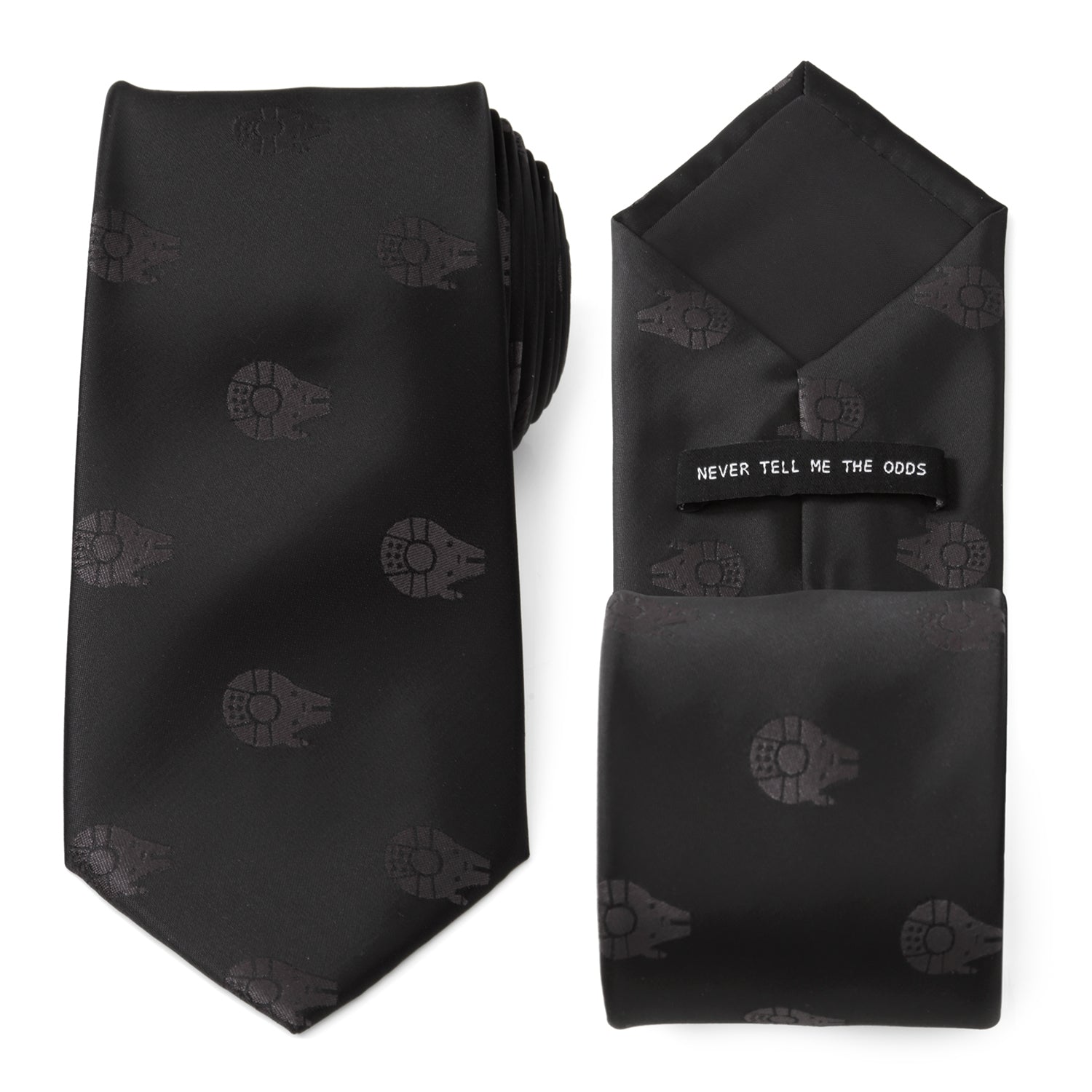 Star Wars Millennium Falcon Black Tie, X-Wing and Tie Fighter Battle Dress Socks, and Hyperspace Glow-in-the-Dark Tie Bar Gift Set - My Men's Shop