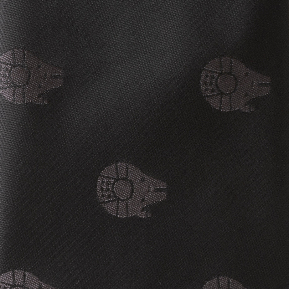Star Wars Millennium Falcon Black Tie, X-Wing and Tie Fighter Battle Dress Socks, and Hyperspace Glow-in-the-Dark Tie Bar Gift Set - My Men's Shop