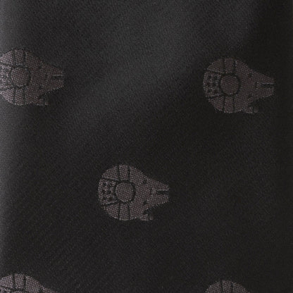 Star Wars Millennium Falcon Black Tie, X-Wing and Tie Fighter Battle Dress Socks, and Hyperspace Glow-in-the-Dark Tie Bar Gift Set - My Men's Shop