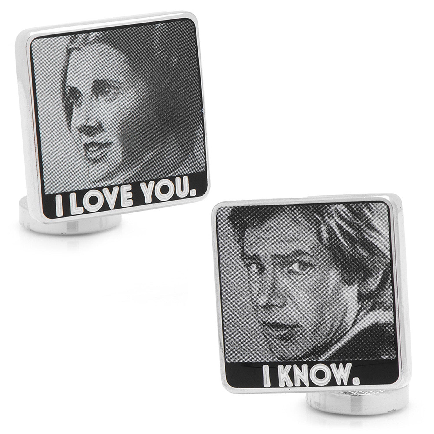 Star Wars Princess Leia and Han Solo "I Love You / I Know" Cufflinks with Hidden Message Tie Bar Gift Set - My Men's Shop