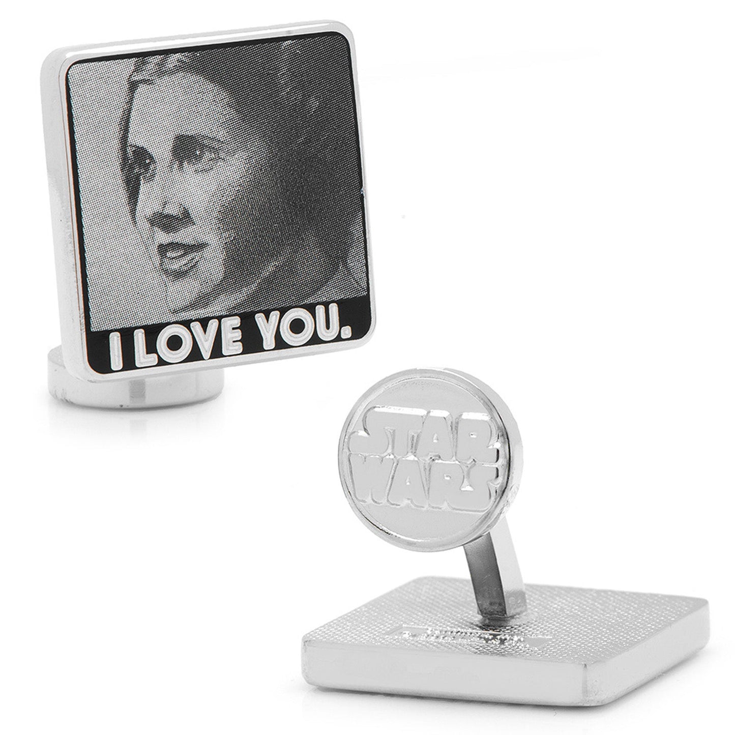 Star Wars Princess Leia and Han Solo "I Love You / I Know" Cufflinks with Hidden Message Tie Bar Gift Set - My Men's Shop