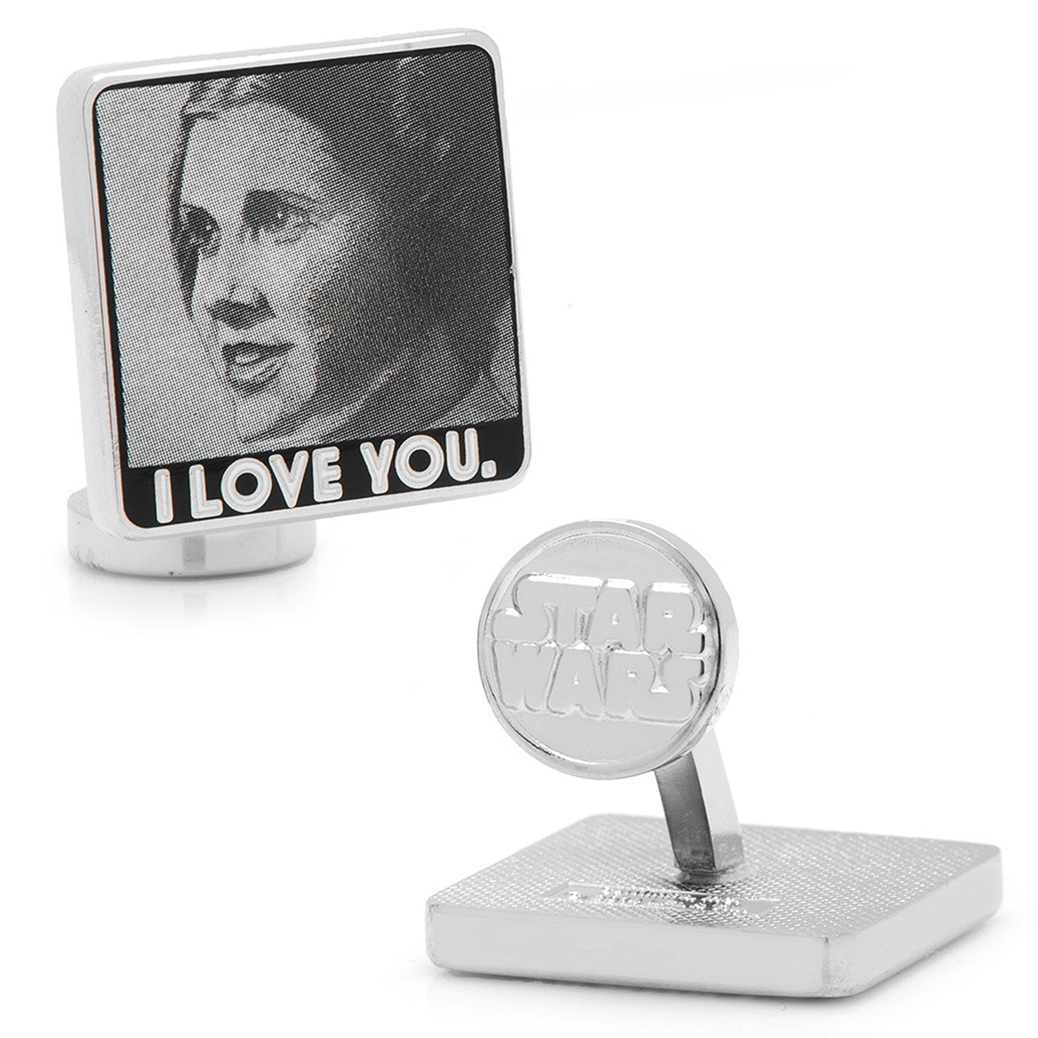 Star Wars Princess Leia and Han Solo "I Love You / I Know" Cufflinks with Hidden Message Tie Bar Gift Set - My Men's Shop