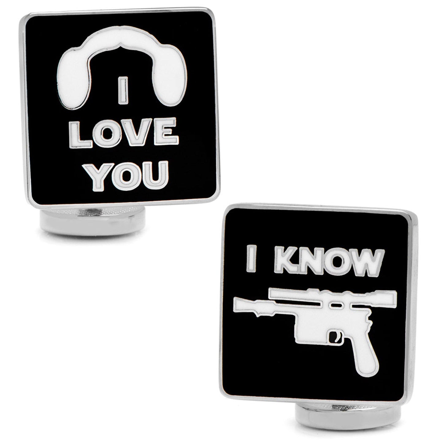 Star Wars Princess Leia and Han Solo "I Love You / I Know" Icon Cufflinks - My Men's Shop