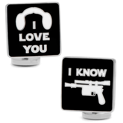 Star Wars Princess Leia and Han Solo "I Love You / I Know" Icon Cufflinks - My Men's Shop