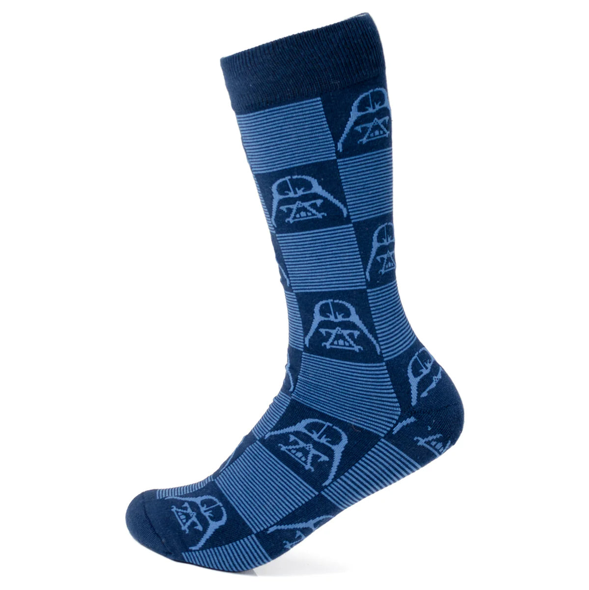 Star Wars Darth Vader Calcetines a Cuadros Azul Marino y Negro con Pin de Solapa del Emblema Imperial Set de Regalo